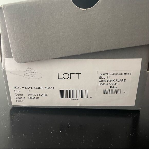 LOFT NIB Ikat Slide Sandals, women’s size 11, pink/orange print - Picture 5 of 14